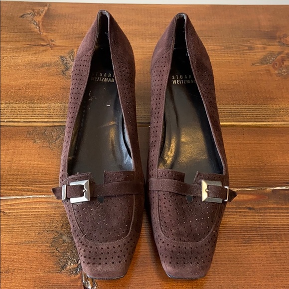 Stuart Weitzman Brown kitten Heels - Picture 1 of 10